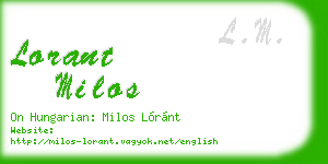 lorant milos business card